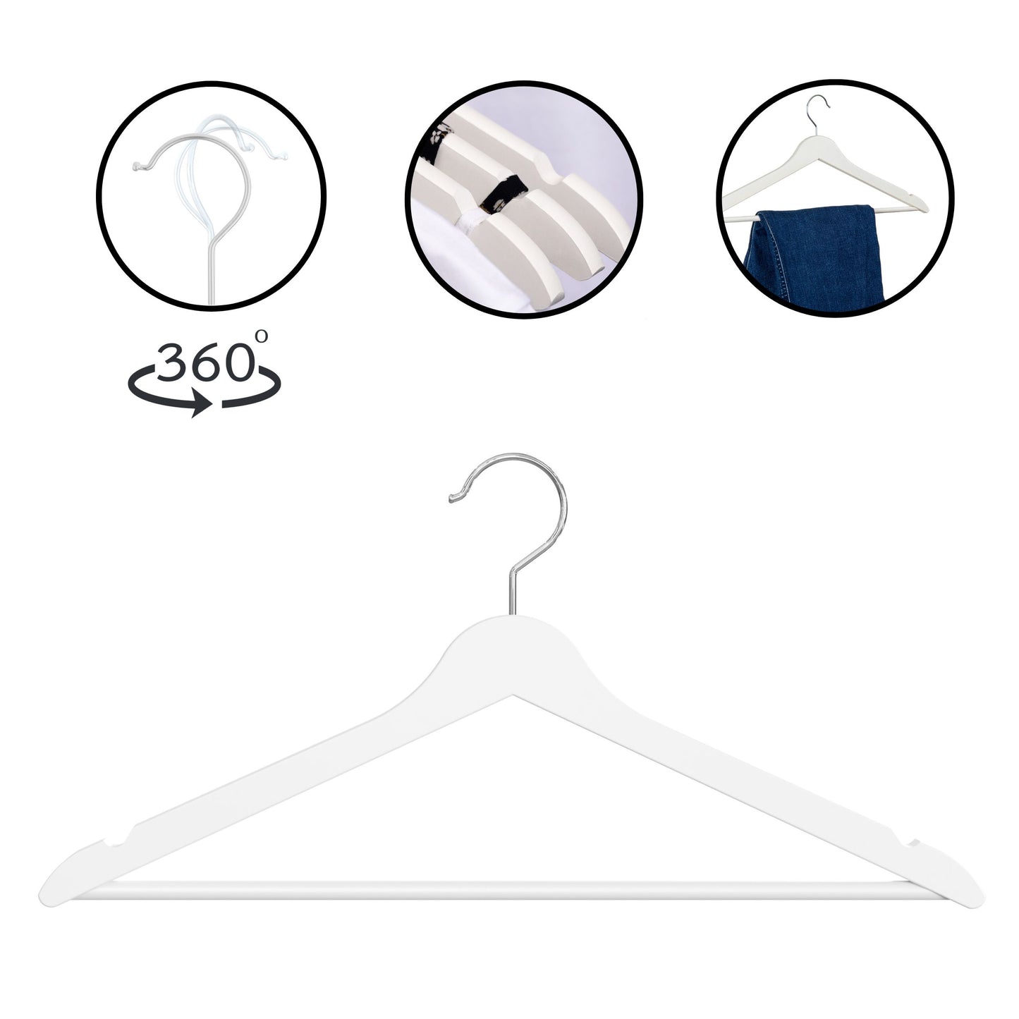EU- OGIVO- Wooden white hangers 10