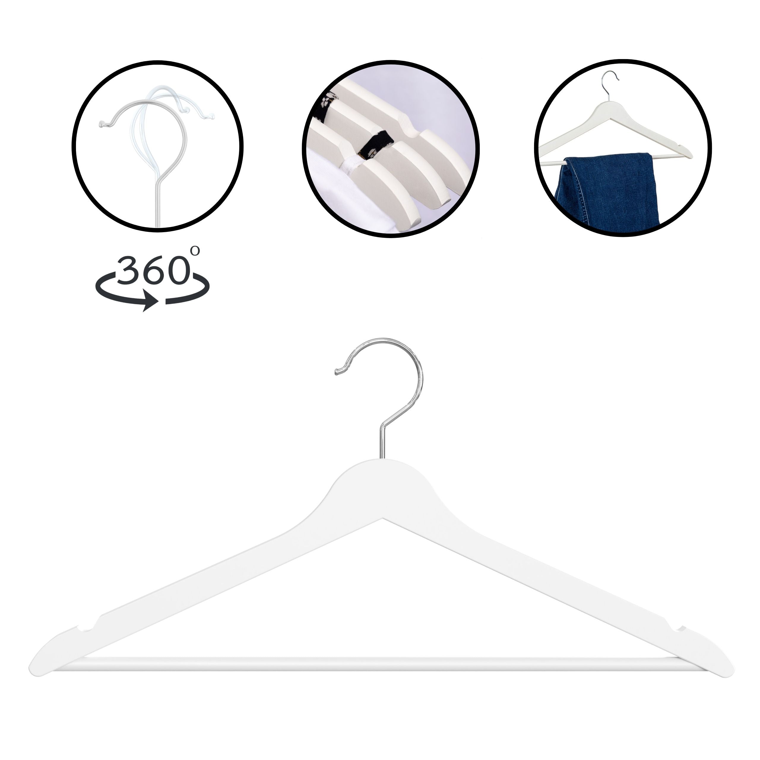 PL Wooden white hangers 10