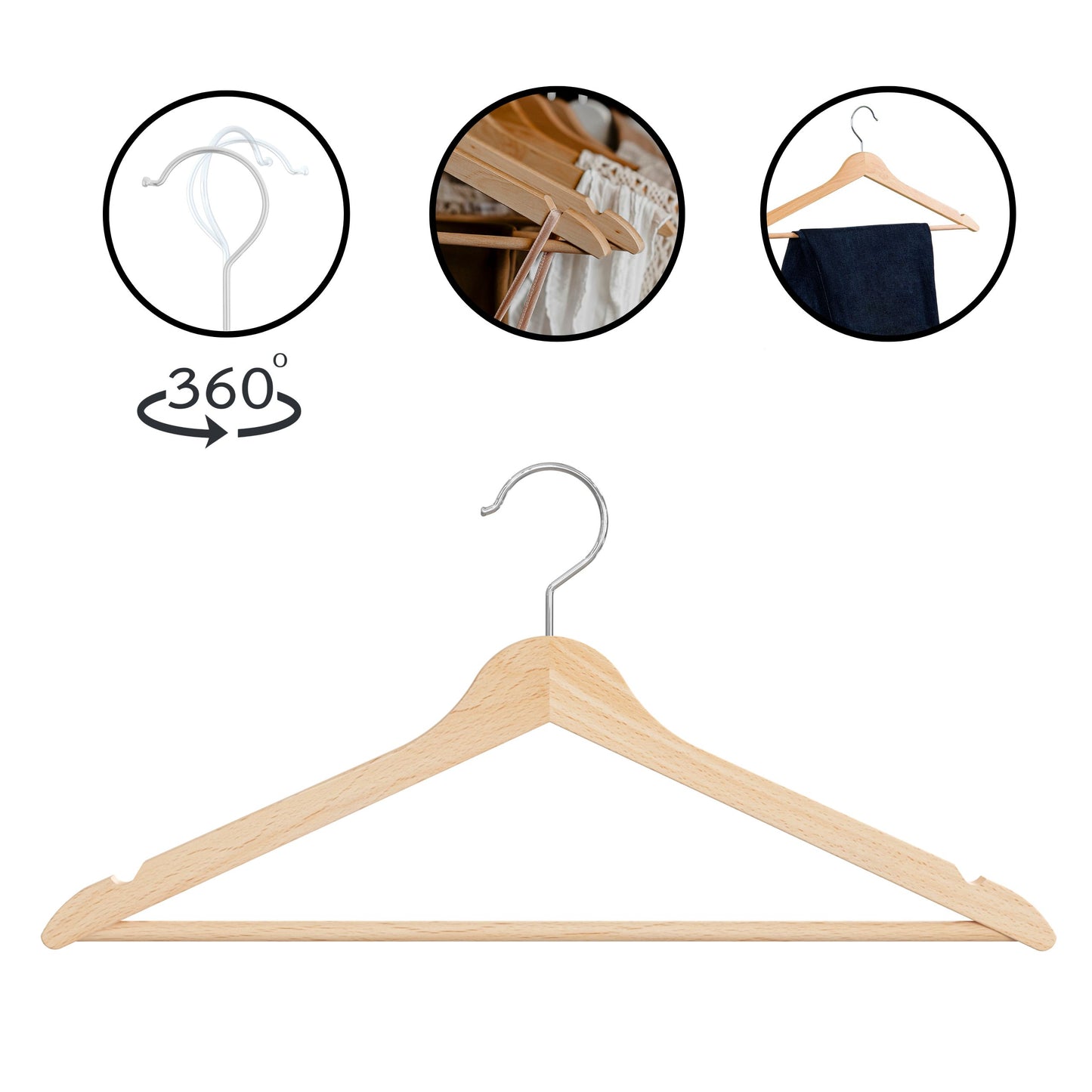 EU- OGIVO- Wooden  natural hangers 10