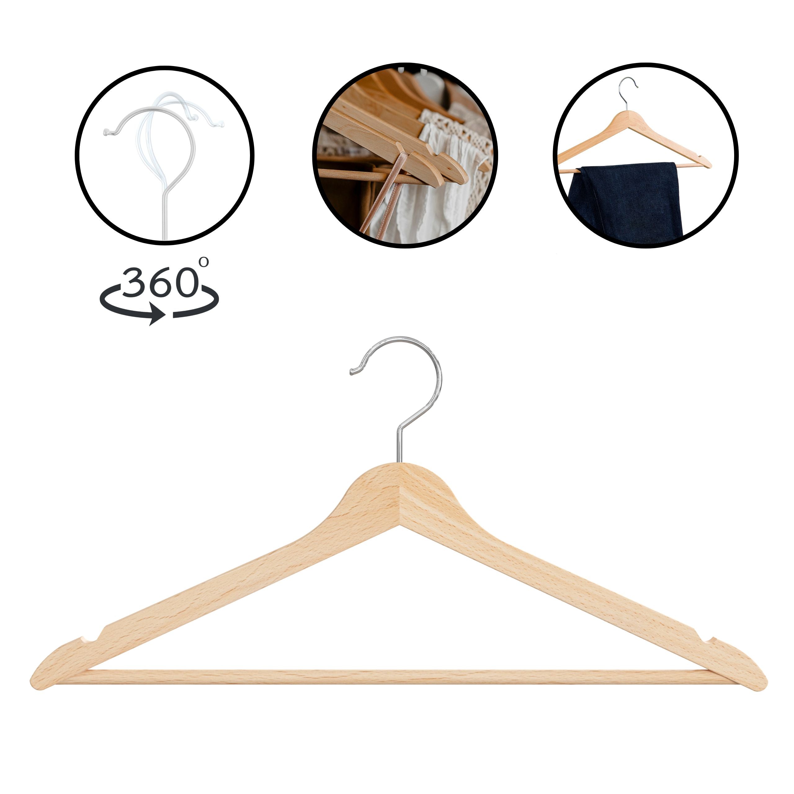 PL Wooden natural hangers 10