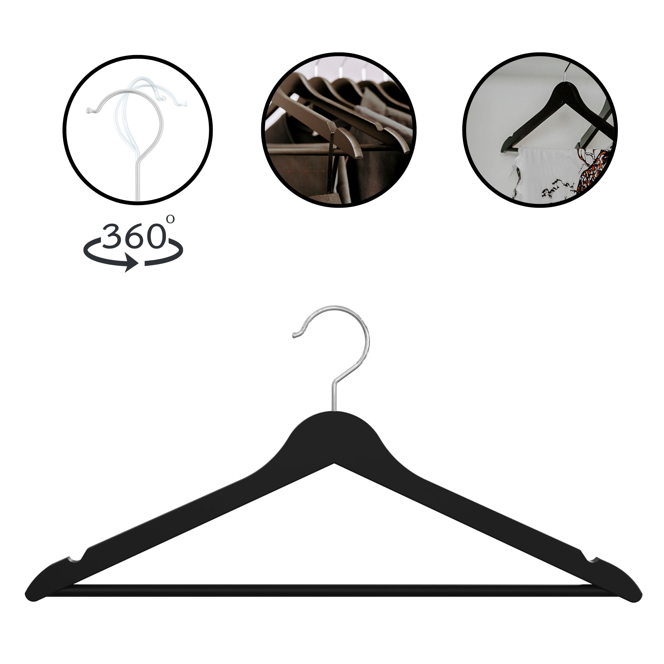 PL Wooden black hangers 10