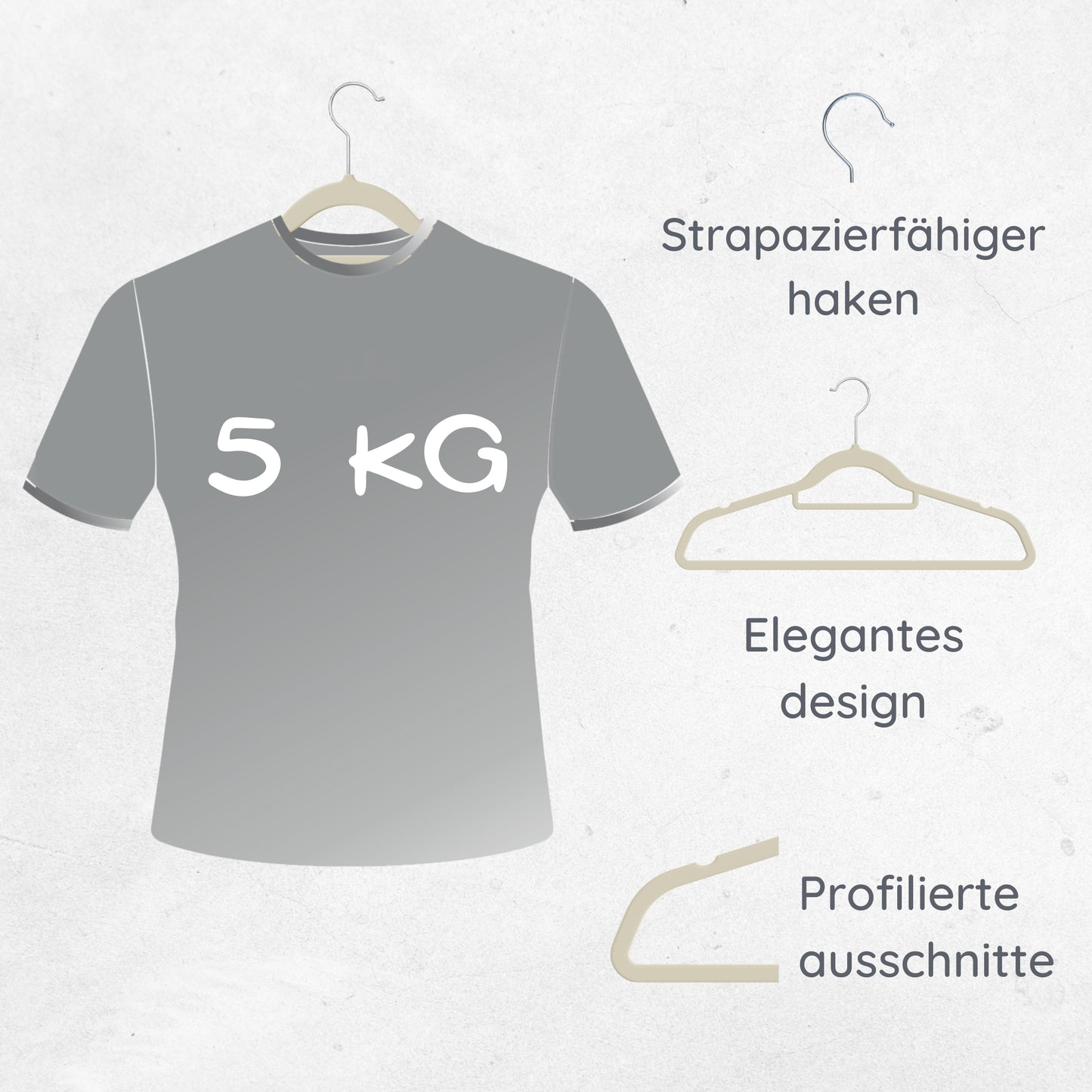 DE Velvet beige hangers 20