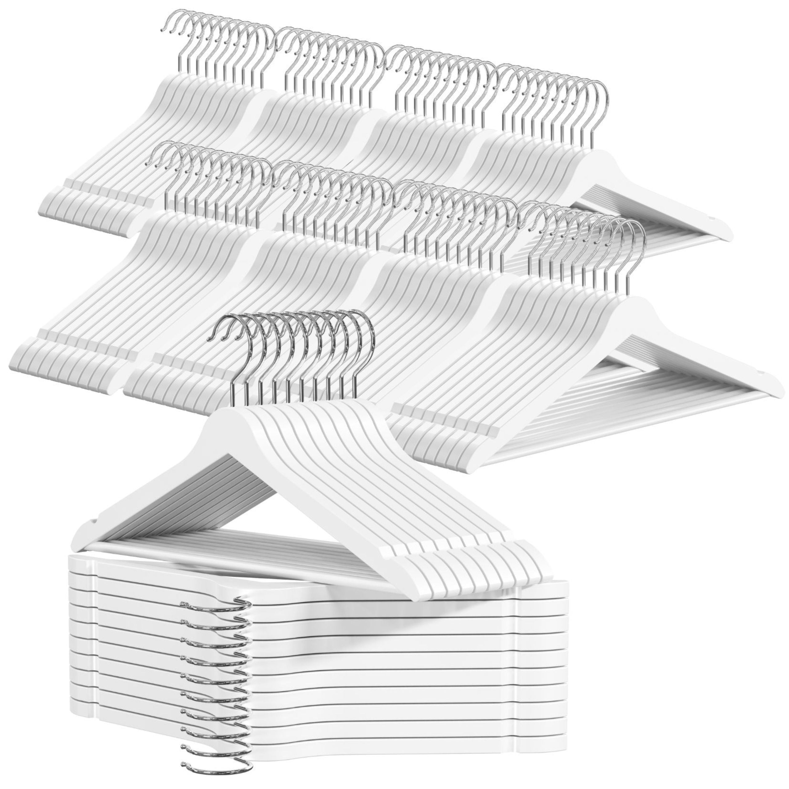 DE Wooden white hangers 100
