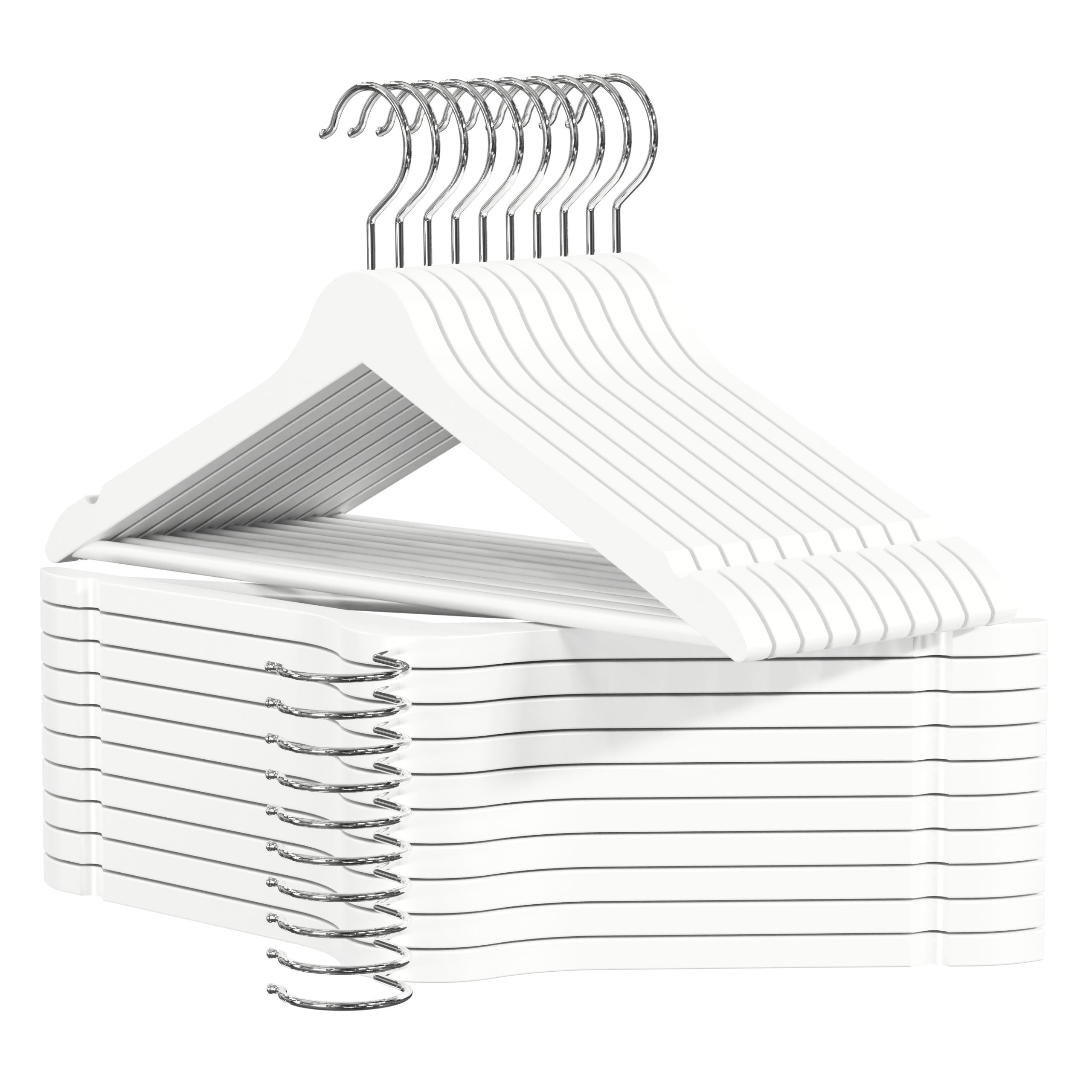 PL Wooden white hangers 20