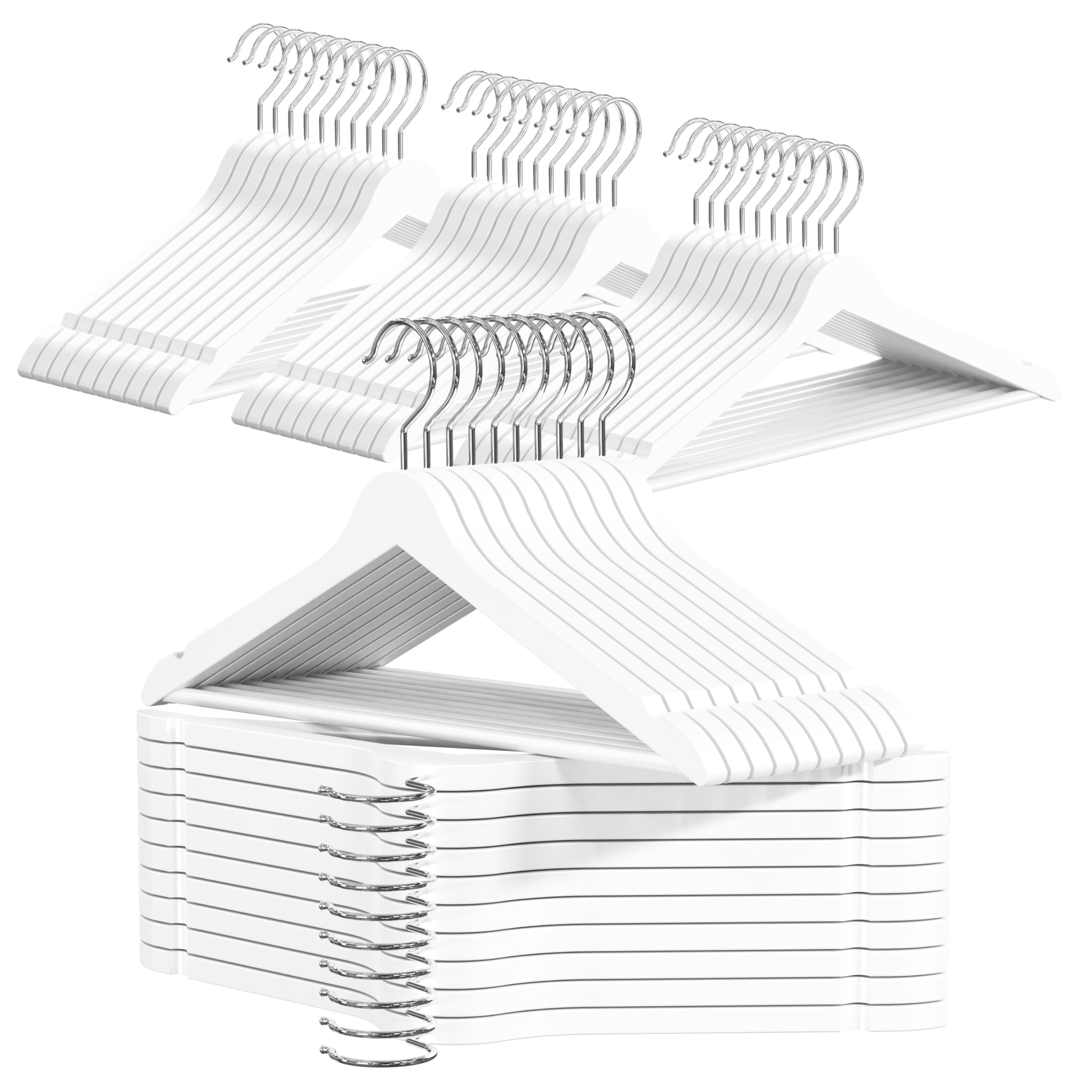 PL Wooden white hangers 50