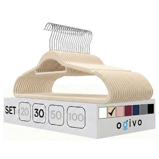 DE Velvet beige hangers 30