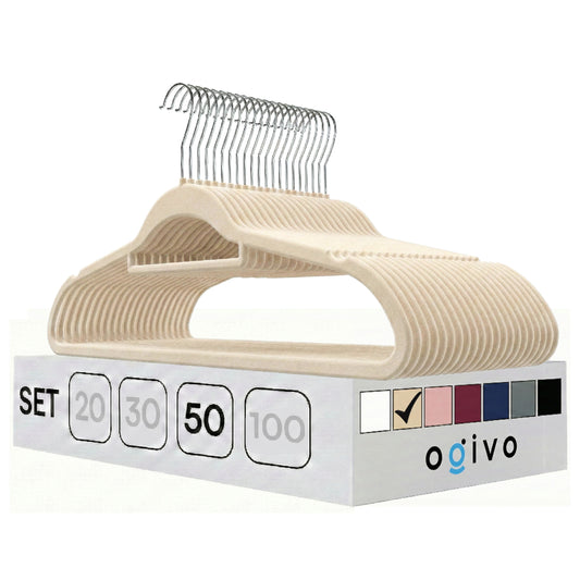 DE Plastic beige hangers 50