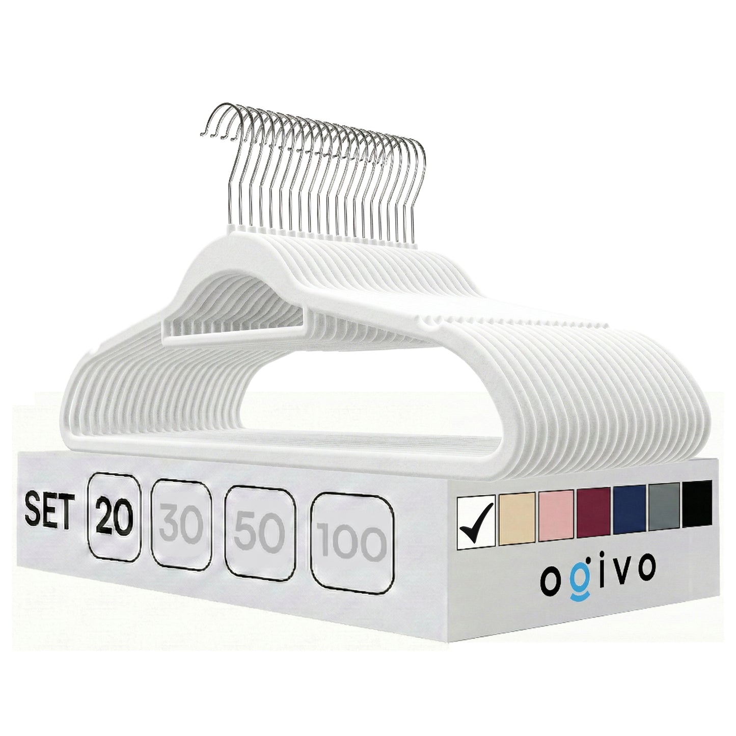 DE Velvet white hangers 20