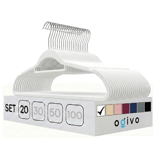 DE Velvet white hangers 20