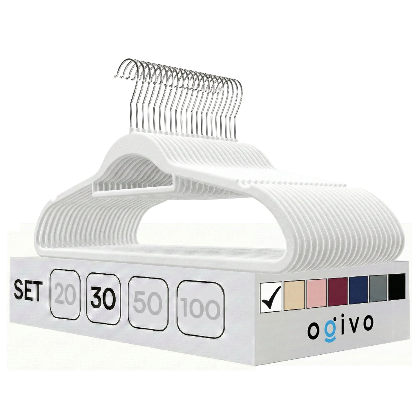 DE Velvet white hangers 30