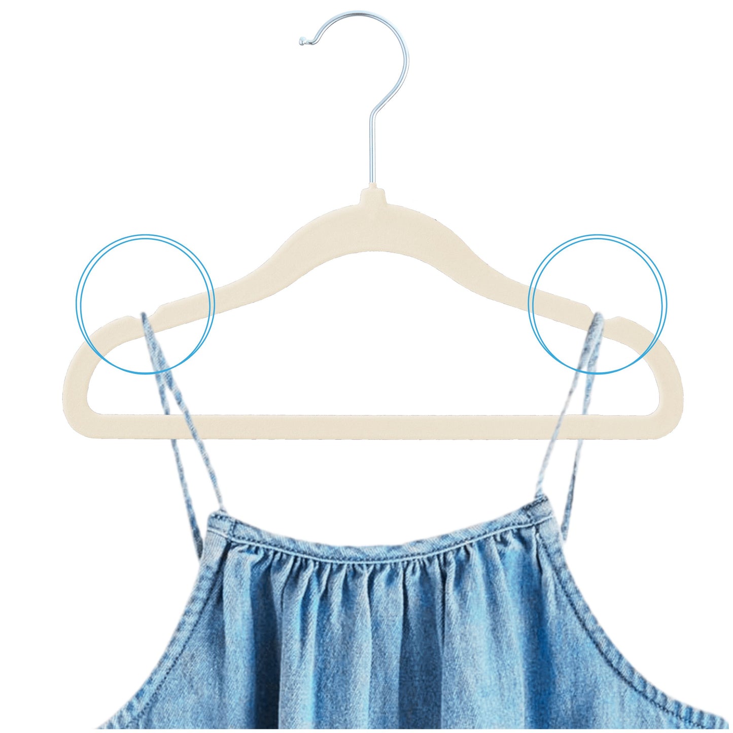 PL Velvet beige children's hangers 30