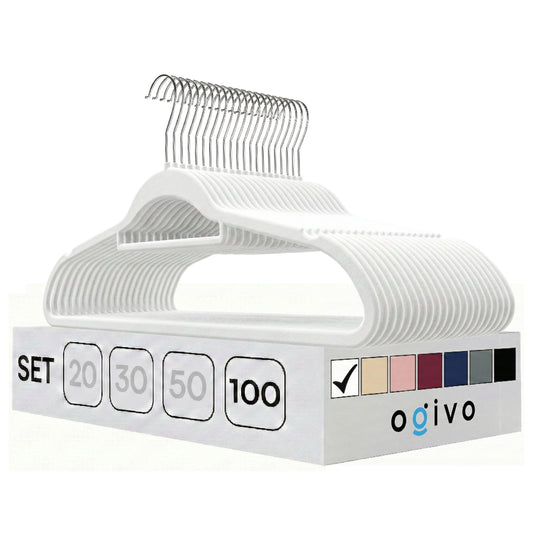DE Velvet white hangers 100