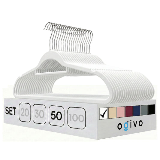 DE Velvet white hangers 50