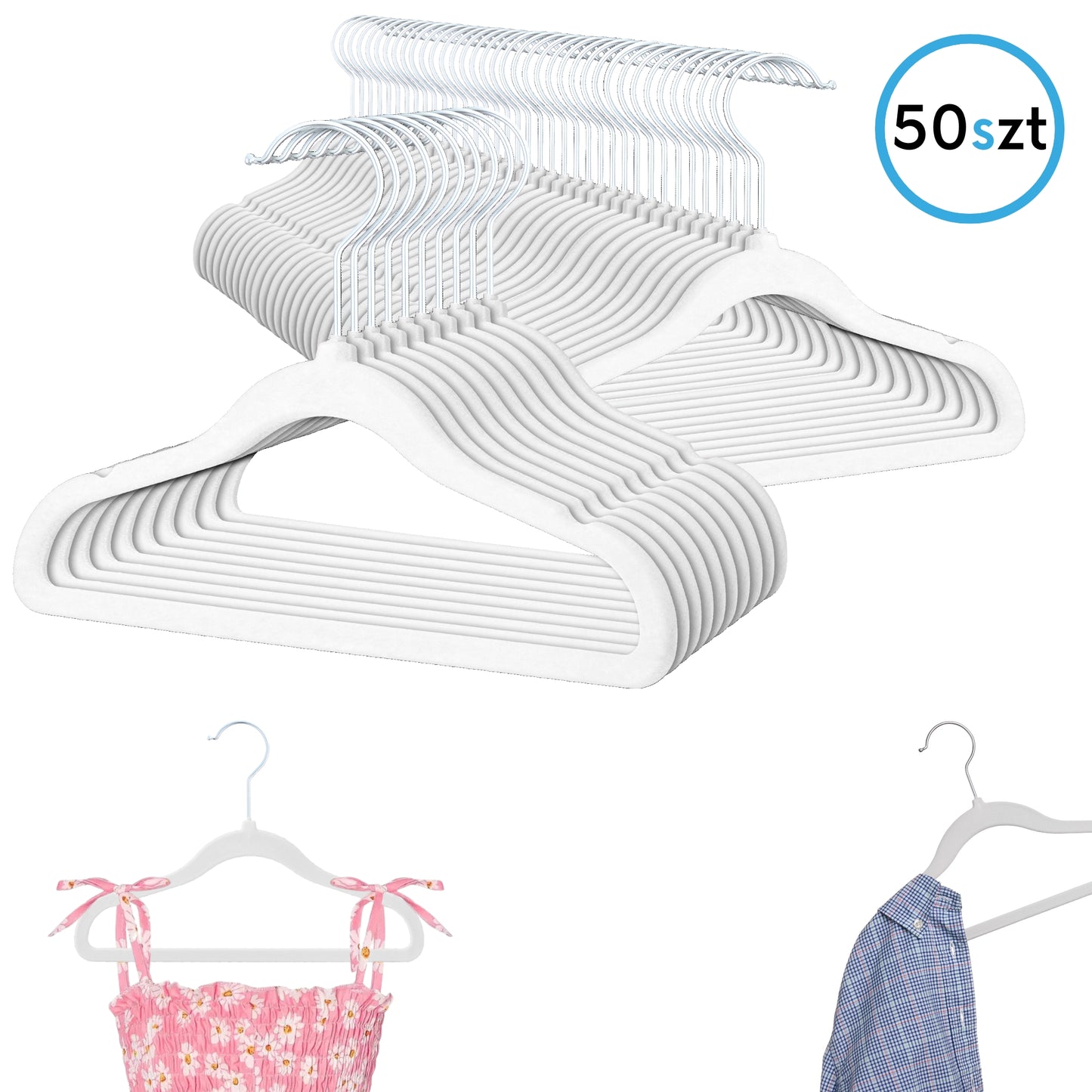 PL Velvet White Children hangers 50