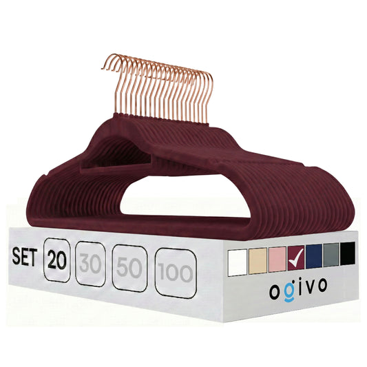 DE Velvet burgundy hangers 20