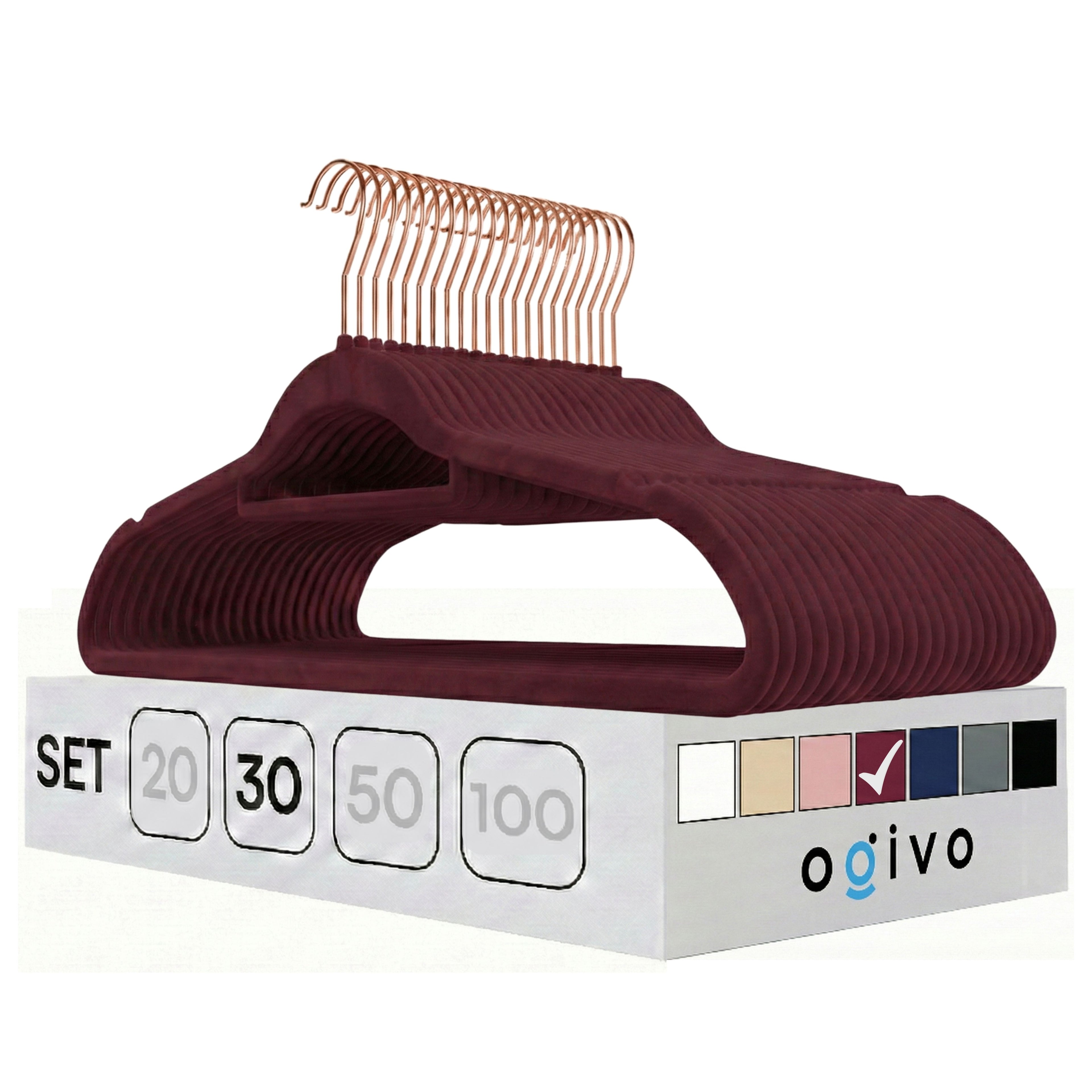 PL Velvet burgundy hangers 30