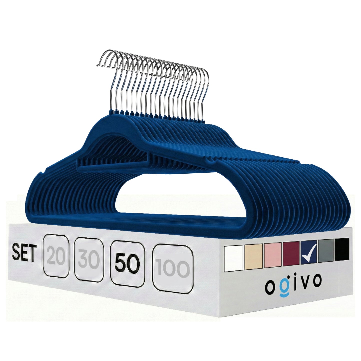 PL Velvet dark blue hangers 50