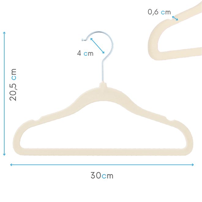 DE Velvet beige children's hangers 30
