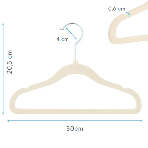 DE Velvet beige children's hangers 30