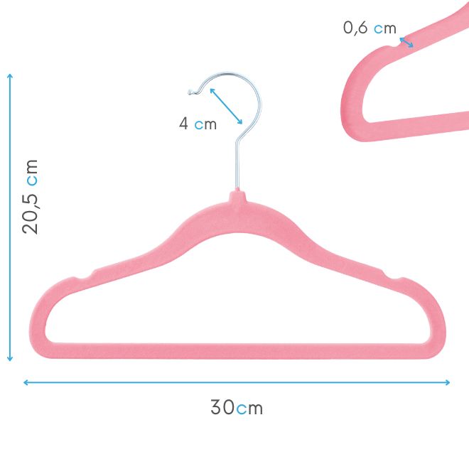 DE Velvet light pink children's hangers 30