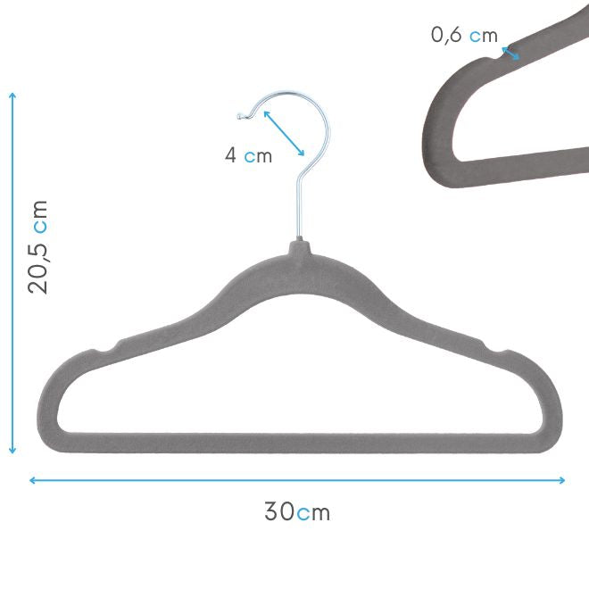 PL Velvet gray children's hangers 30