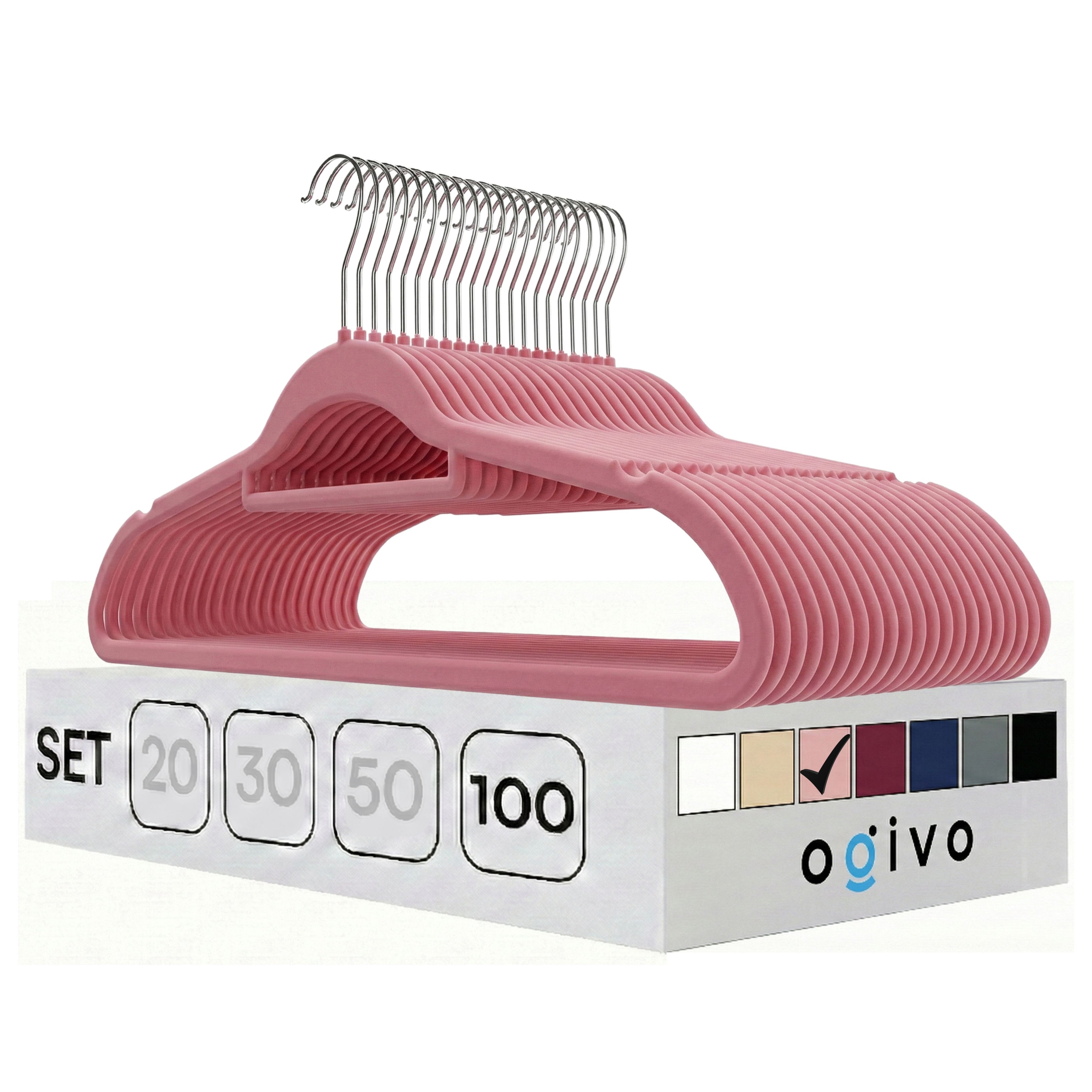 DE Velvet pink hangers 100