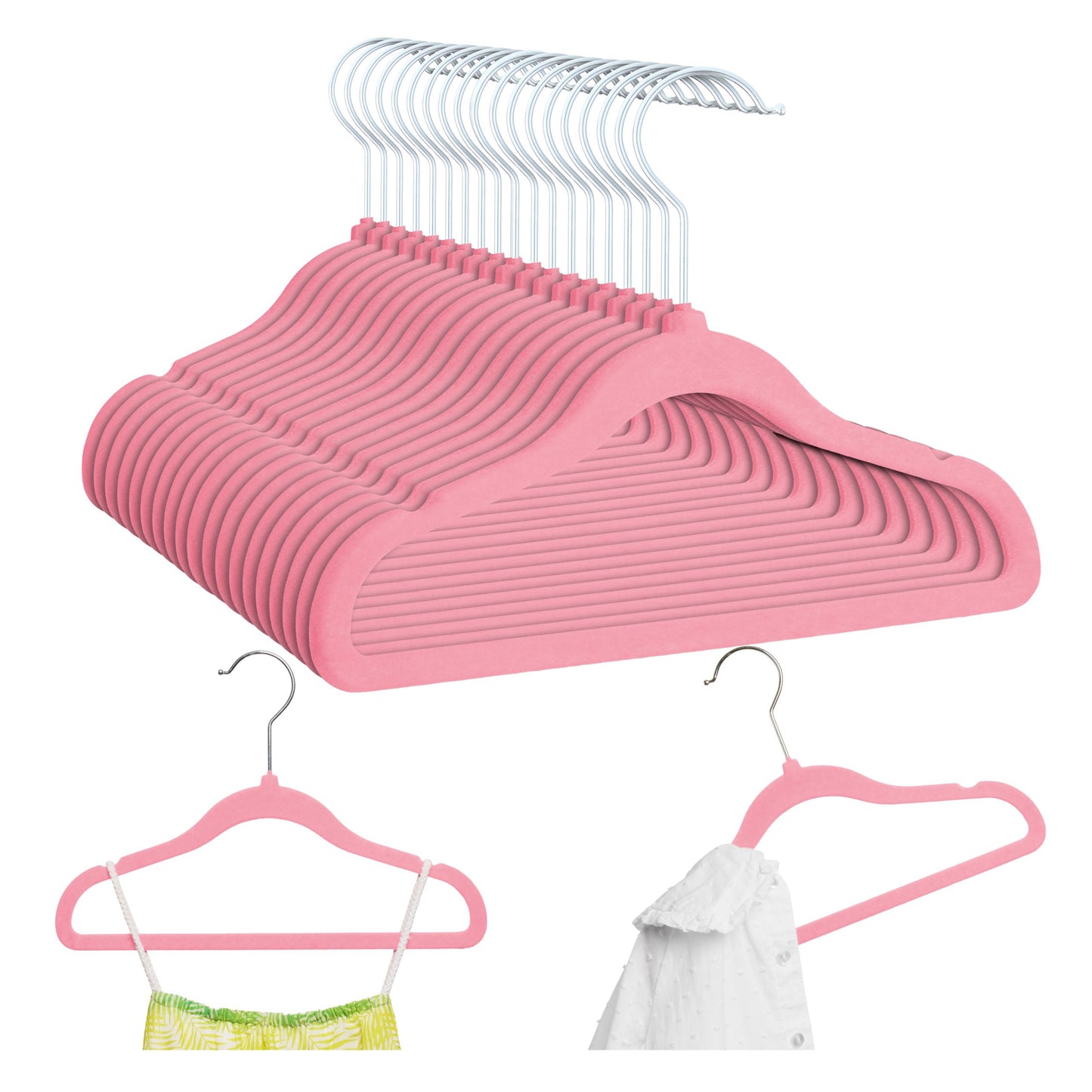 PL Velvet light pink children's hangers 20