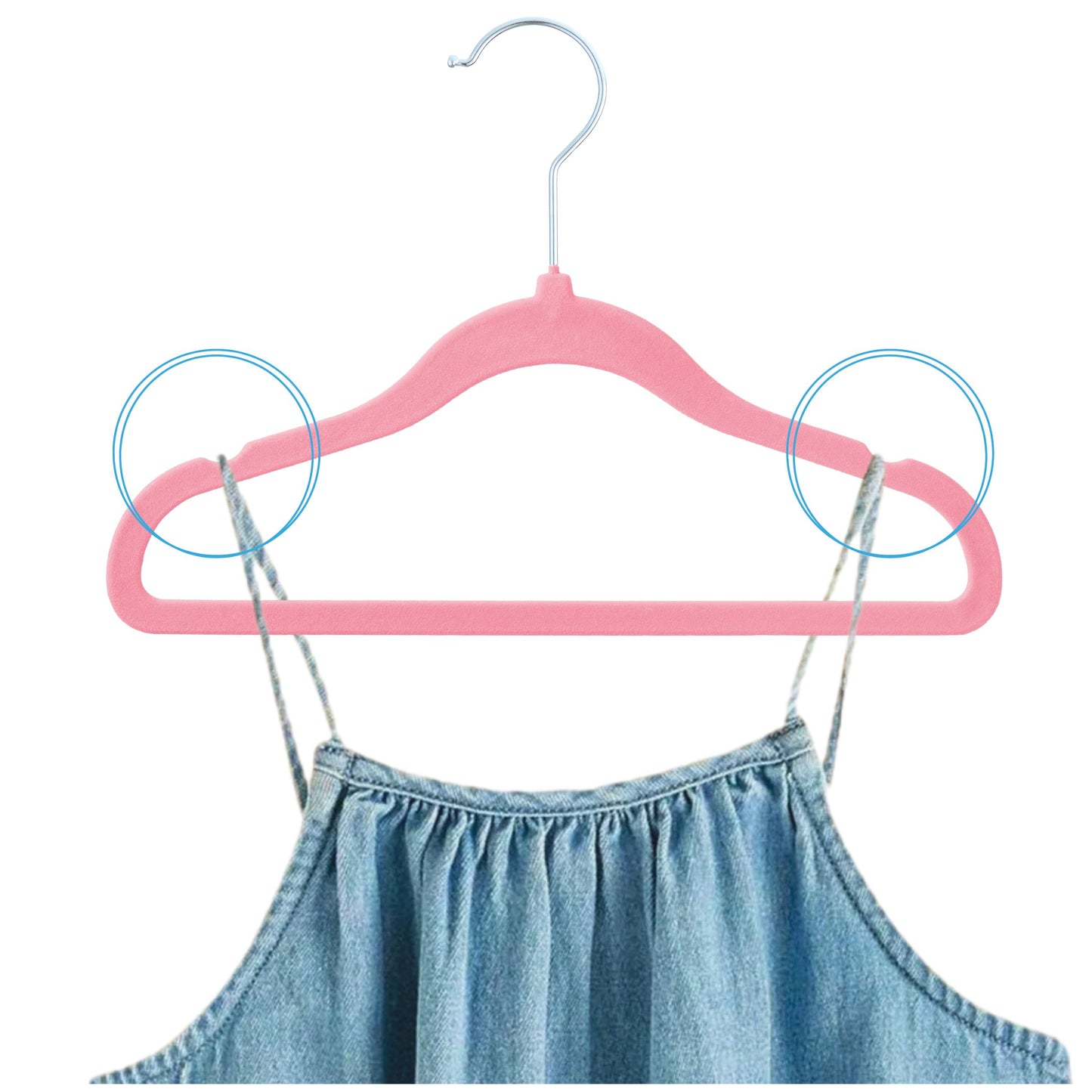 PL Velvet light pink children's hangers 30