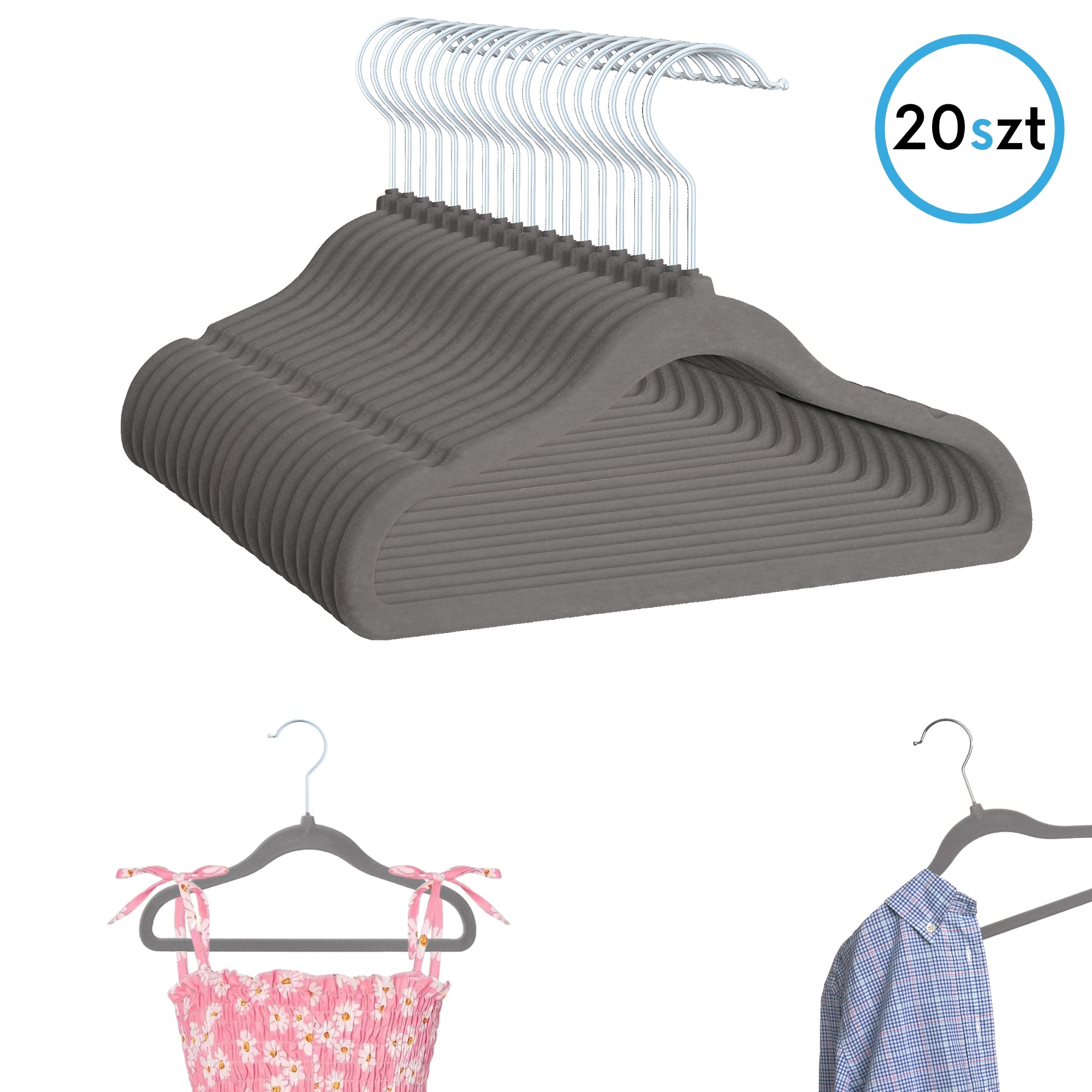 PL Velvet gray children's hangers 20