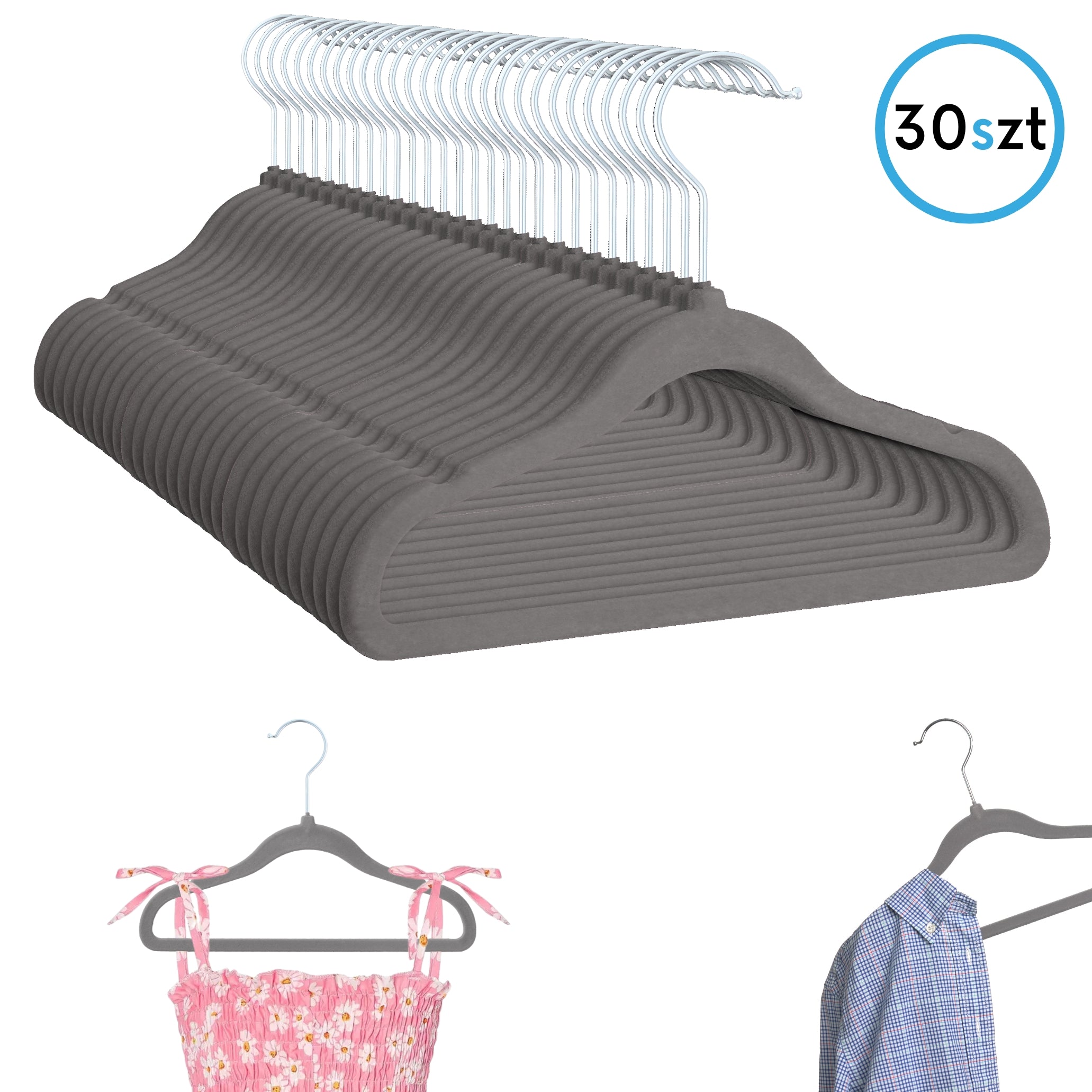 PL Velvet gray children's hangers 30
