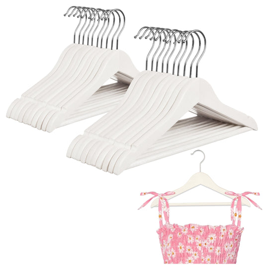 PL Wooden white kids hangers 20