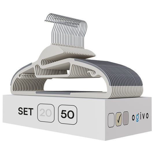 DE Plastic beige hangers 50