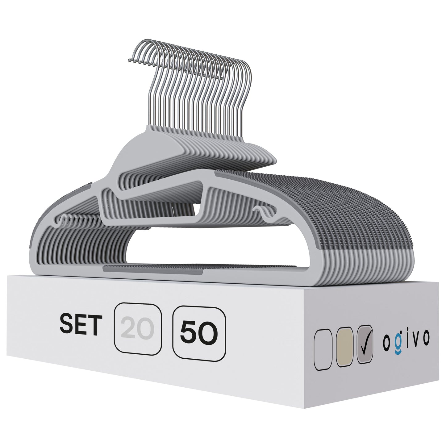PL Plastic gray hangers 50