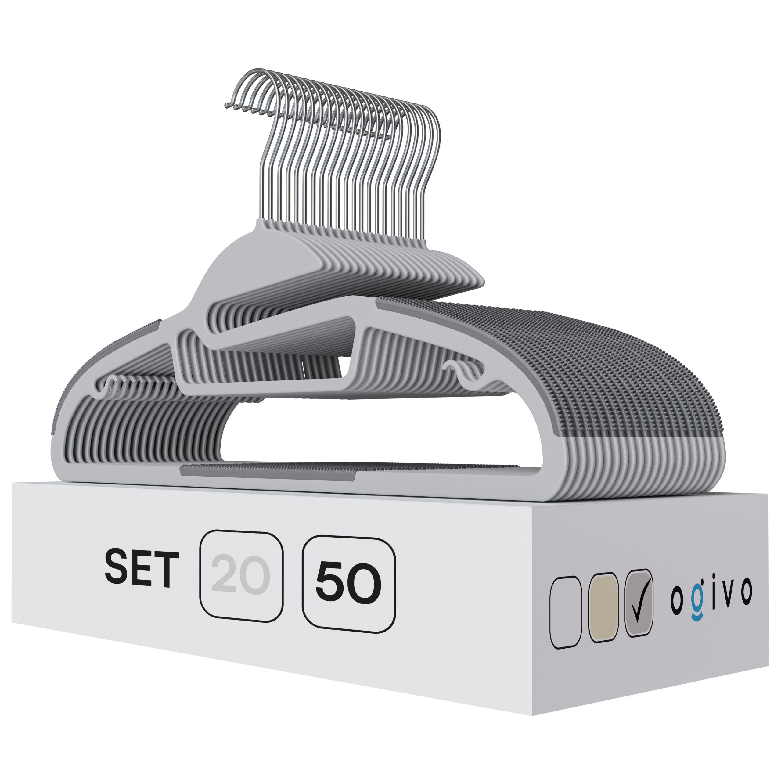 PL Plastic gray hangers 50